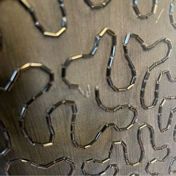 Laurence Kazar Vintage 80s Heavily Beaded Silk Cocktail Dress MP - Picture 10 of 16